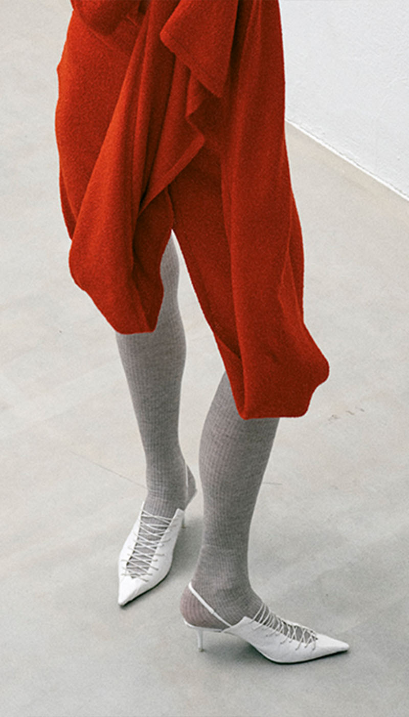 hero mobile diana ribbed wool tights grey melange swedish stockings